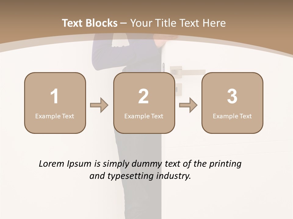 Woman Door PowerPoint Template