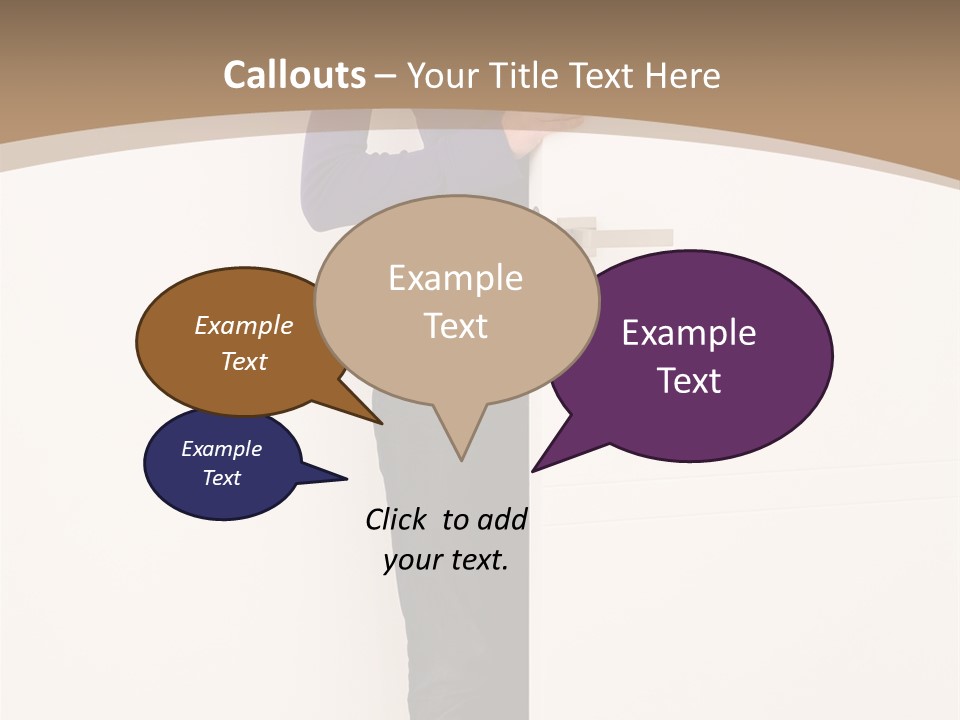 Woman Door PowerPoint Template