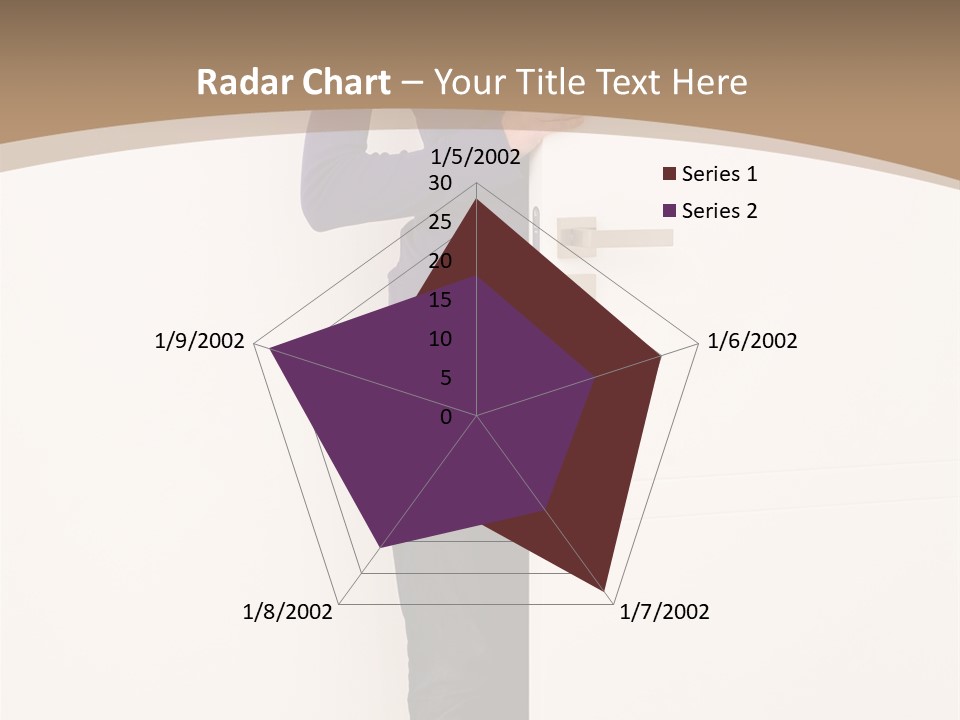 Woman Door PowerPoint Template