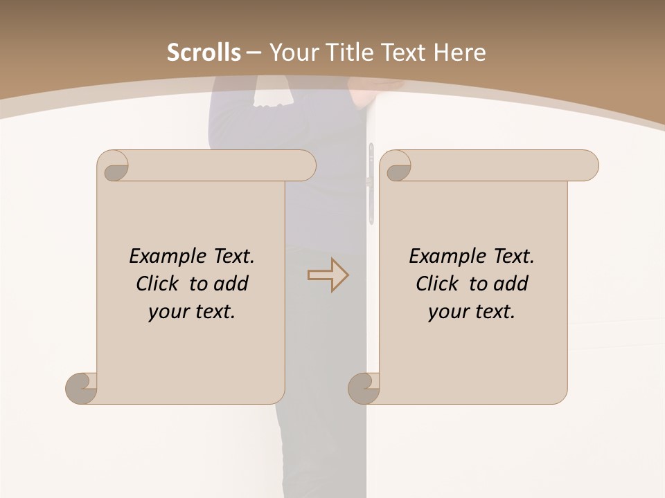 Woman Door PowerPoint Template