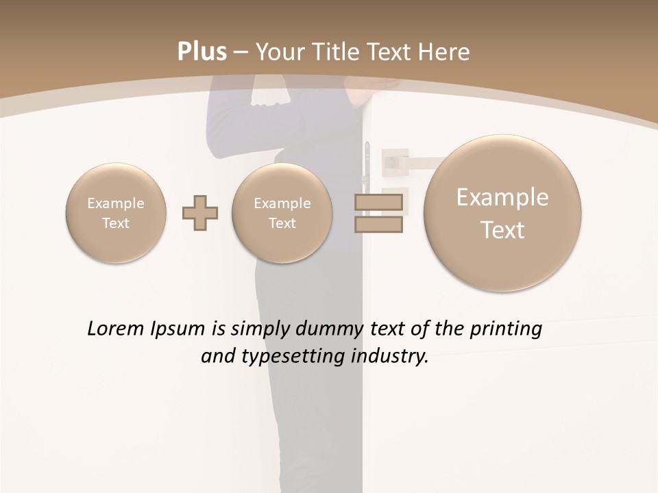 Woman Door PowerPoint Template