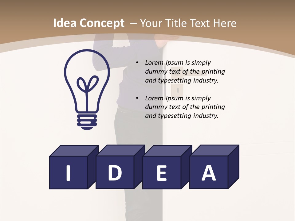 Woman Door PowerPoint Template