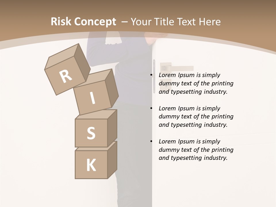 Woman Door PowerPoint Template
