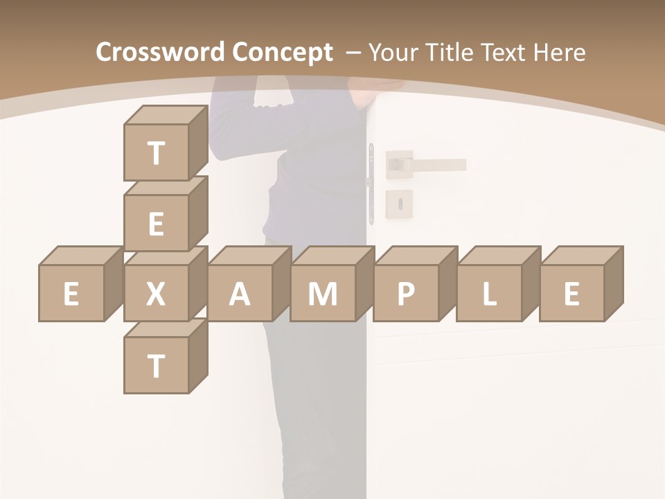 Woman Door PowerPoint Template