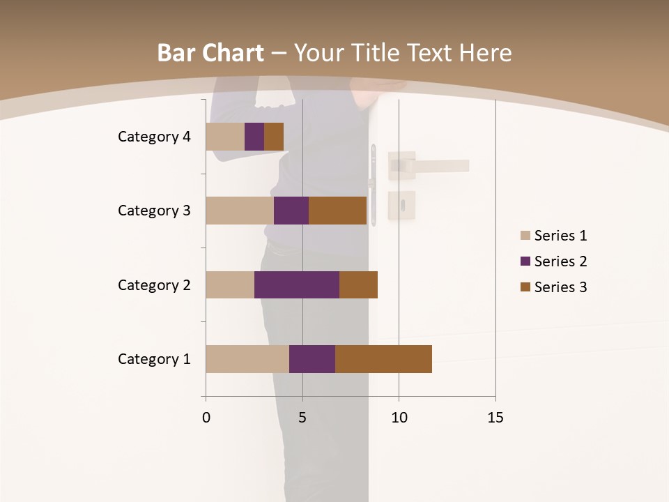 Woman Door PowerPoint Template