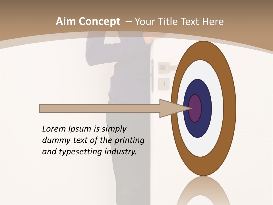 Woman Door PowerPoint Template