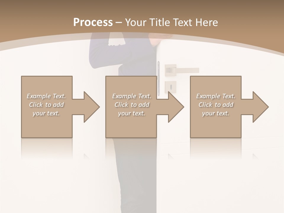 Woman Door PowerPoint Template
