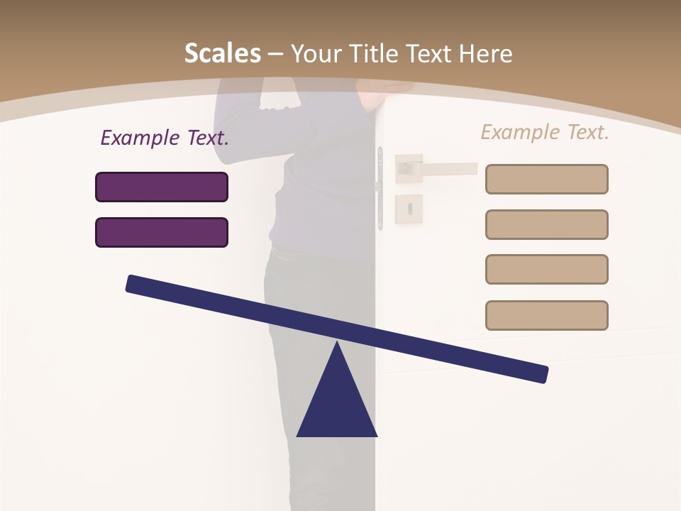 Woman Door PowerPoint Template