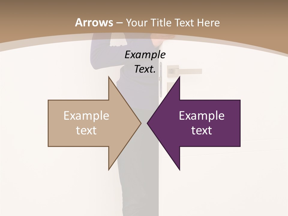 Woman Door PowerPoint Template