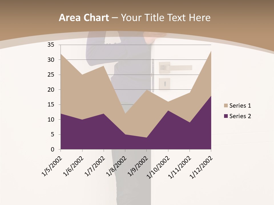 Woman Door PowerPoint Template