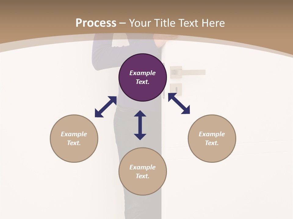 Woman Door PowerPoint Template