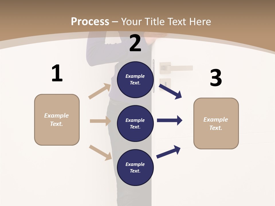 Woman Door PowerPoint Template