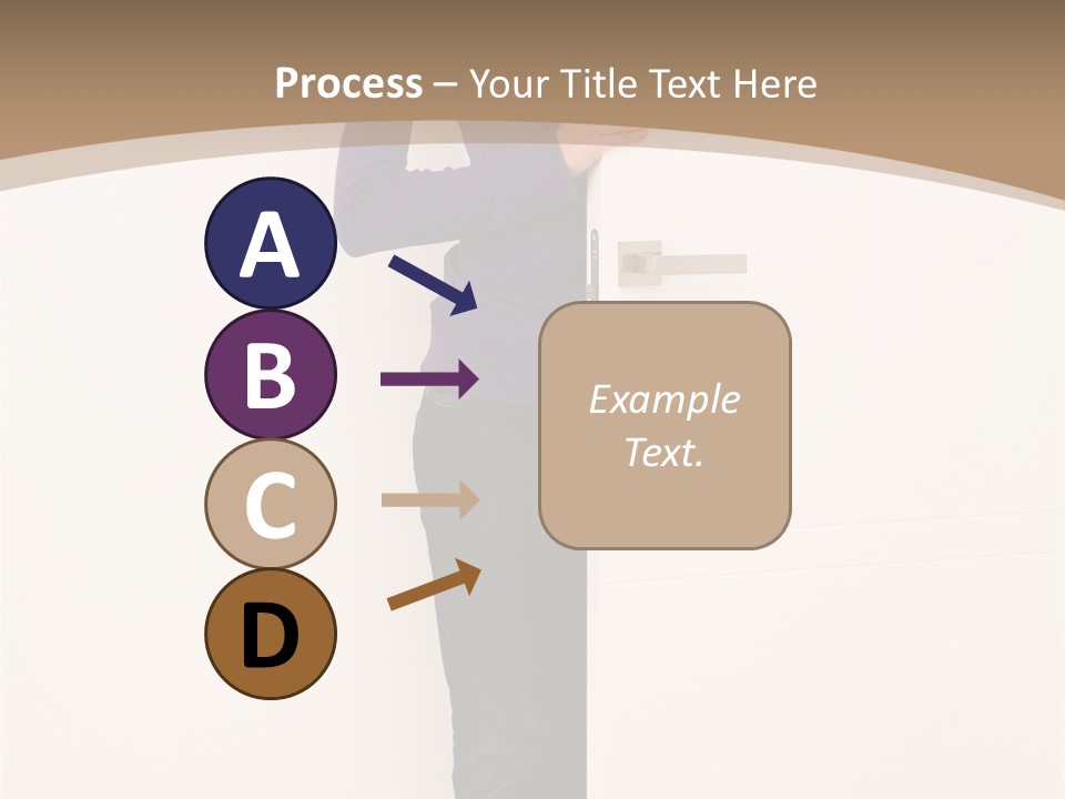 Woman Door PowerPoint Template
