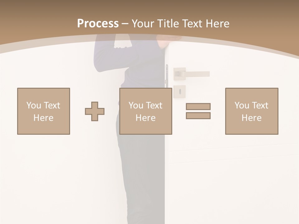 Woman Door PowerPoint Template