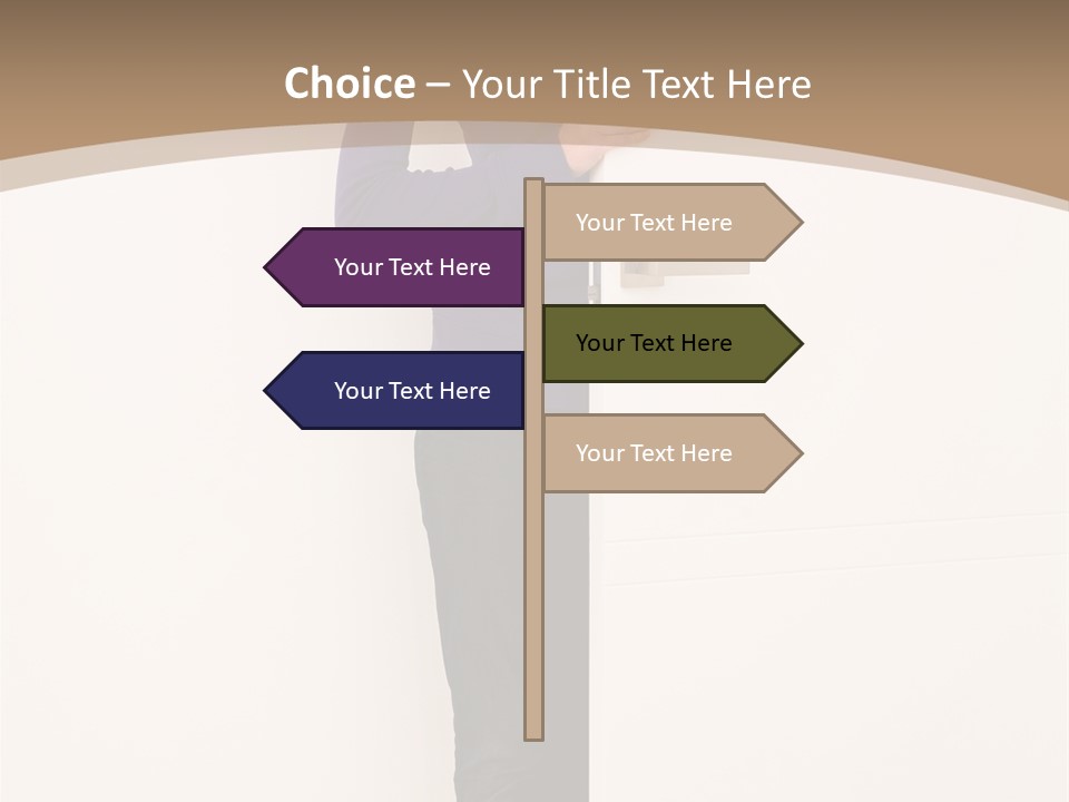 Woman Door PowerPoint Template