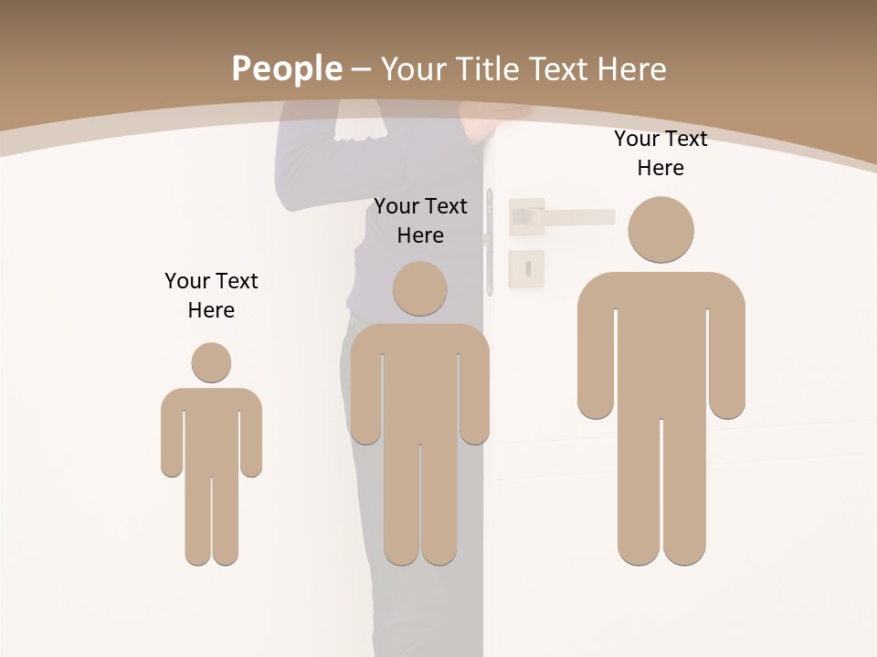 Woman Door PowerPoint Template