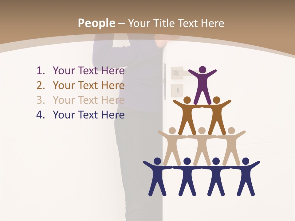 Woman Door PowerPoint Template