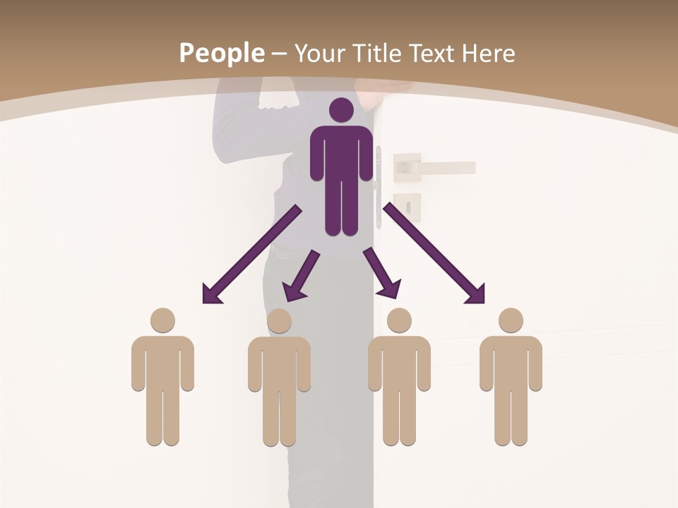 Woman Door PowerPoint Template