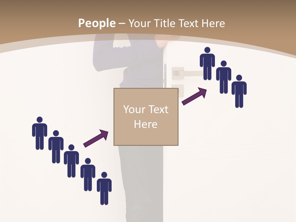 Woman Door PowerPoint Template