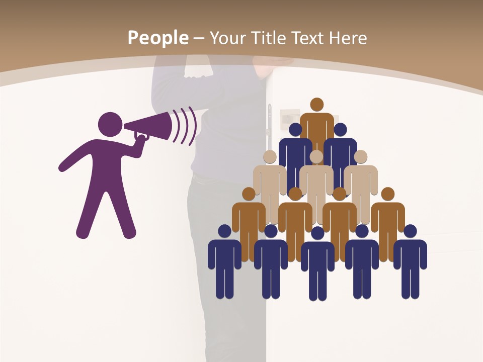 Woman Door PowerPoint Template