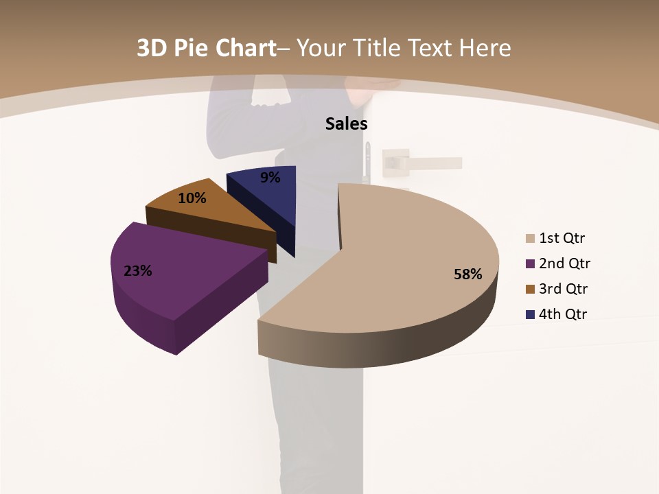 Woman Door PowerPoint Template