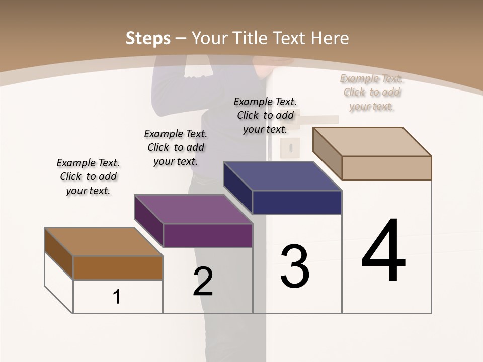 Woman Door PowerPoint Template