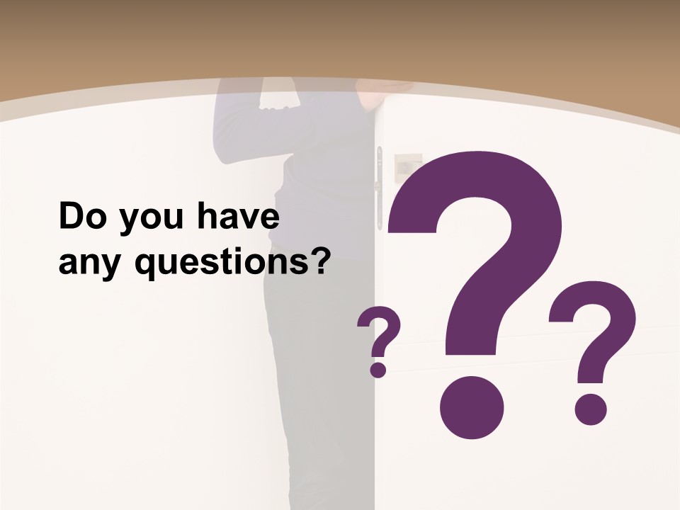 Woman Door PowerPoint Template