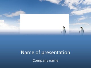 Penguin Placard Animal PowerPoint Template