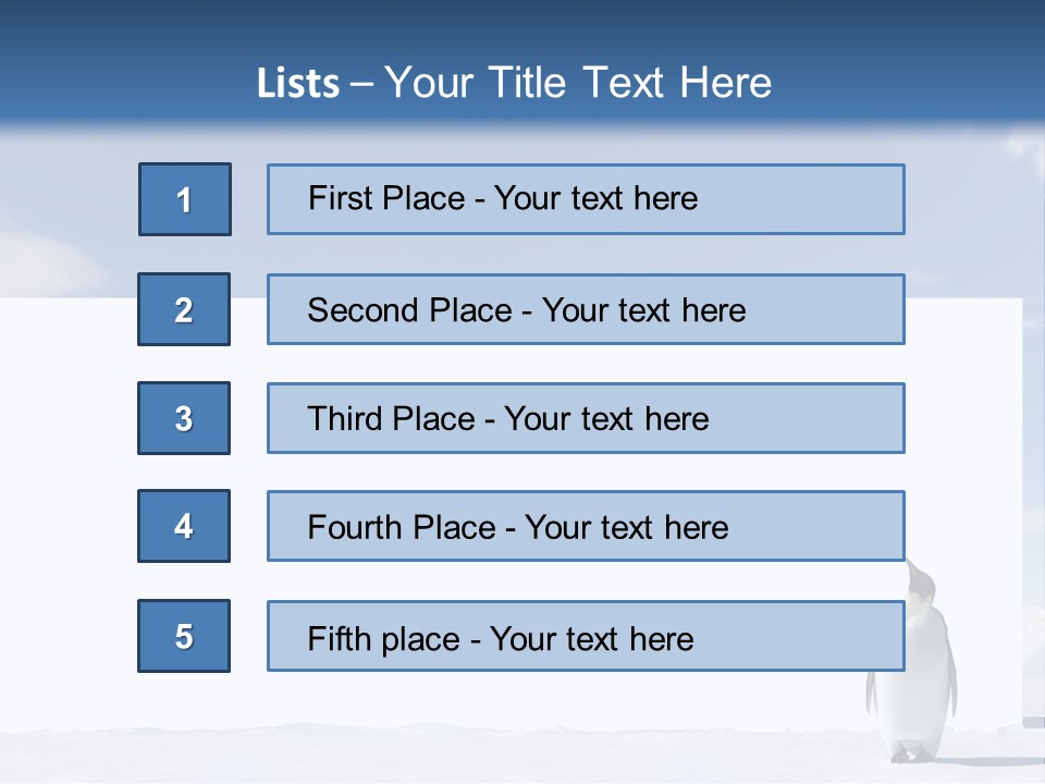 Penguin Placard Animal PowerPoint Template