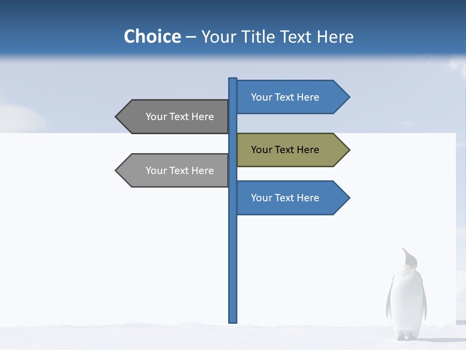 Penguin Placard Animal PowerPoint Template
