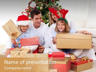 Christmas Gifts Family PowerPoint Template