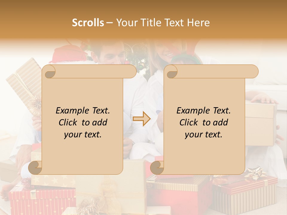 Christmas Gifts Family PowerPoint Template