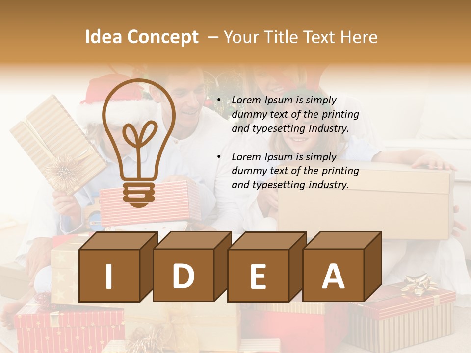 Christmas Gifts Family PowerPoint Template