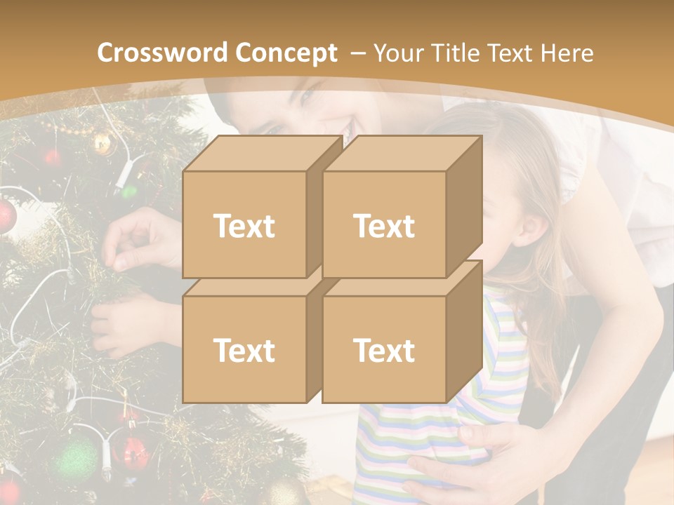 Crianças Arvore De Natal PowerPoint Template