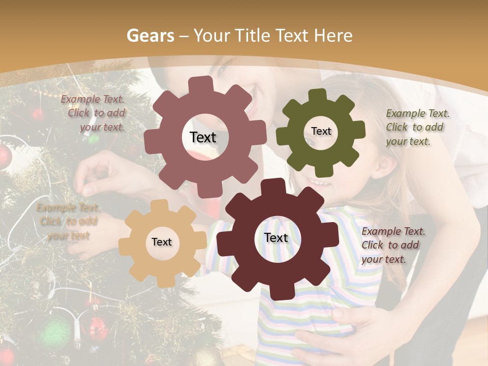 Crianças Arvore De Natal PowerPoint Template