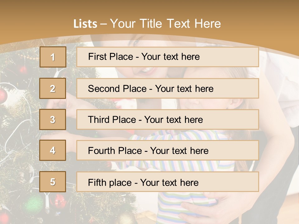 Crianças Arvore De Natal PowerPoint Template