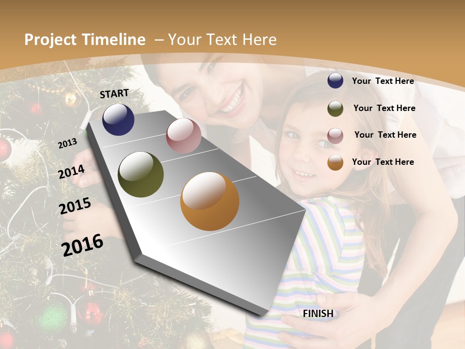 Crianças Arvore De Natal PowerPoint Template