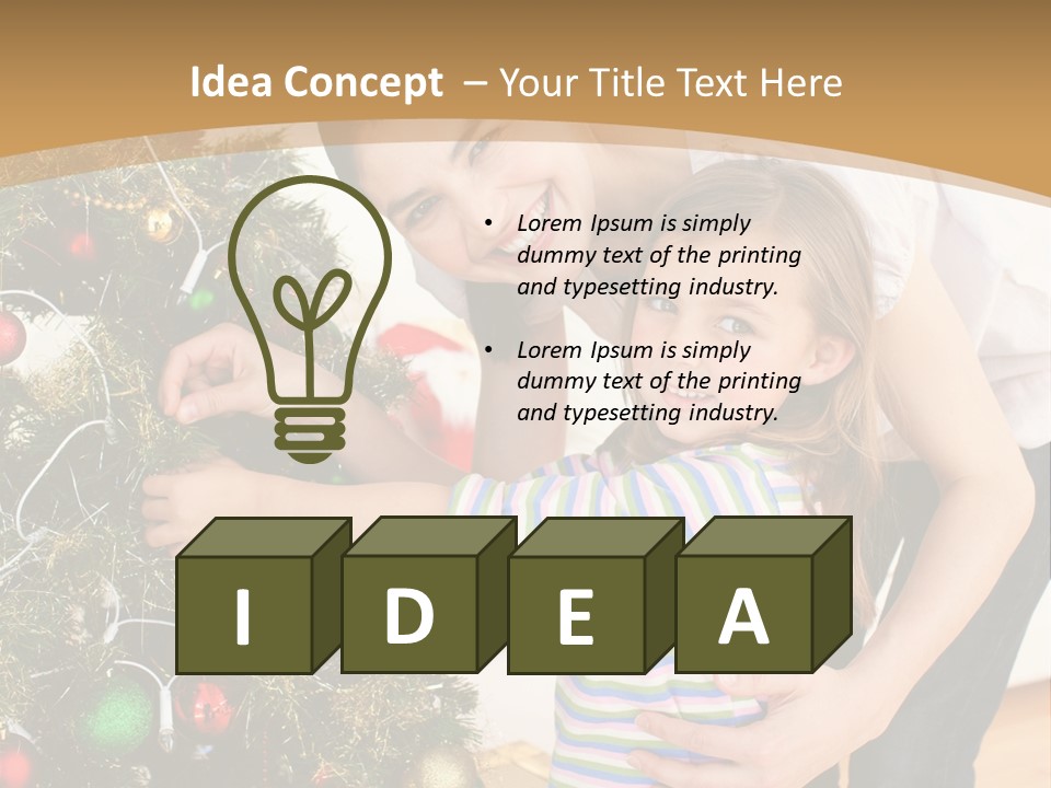 Crianças Arvore De Natal PowerPoint Template