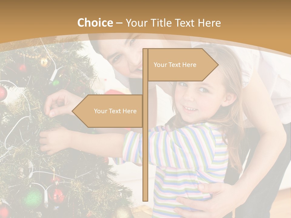 Crianças Arvore De Natal PowerPoint Template