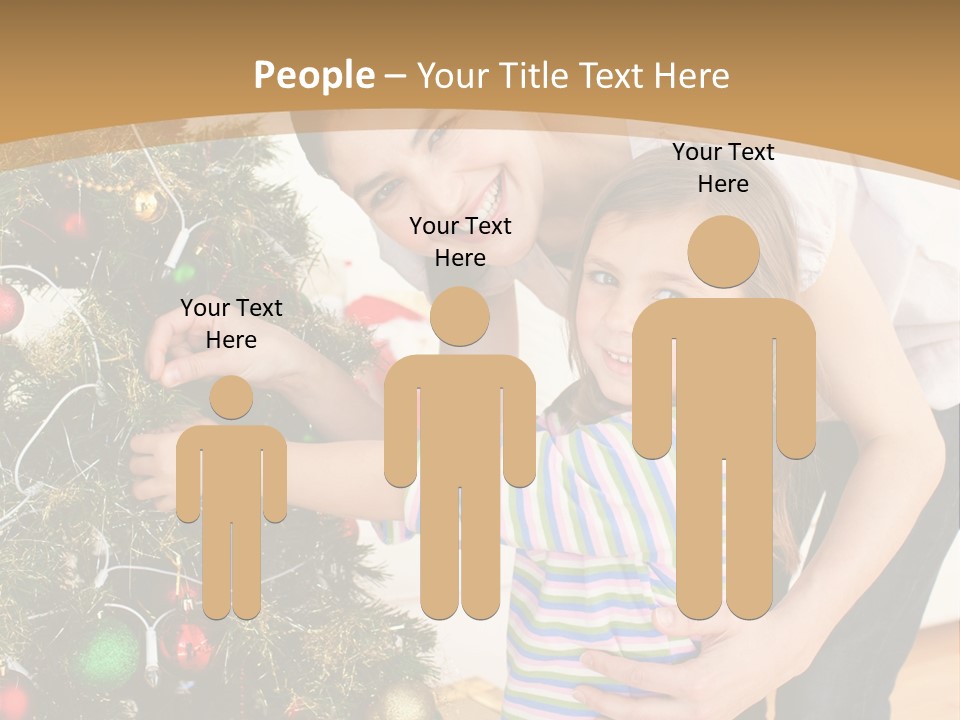 Crianças Arvore De Natal PowerPoint Template