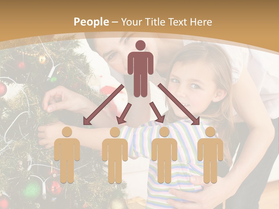 Crianças Arvore De Natal PowerPoint Template