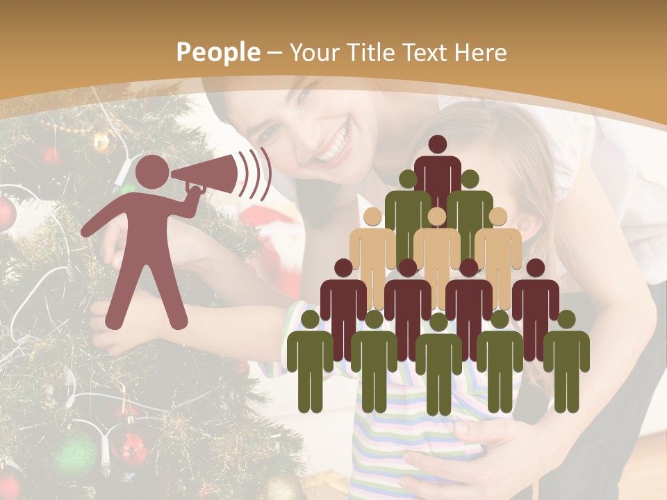 Crianças Arvore De Natal PowerPoint Template