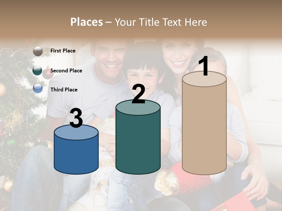 Family At Christmas Time PowerPoint Template