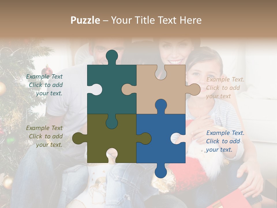 Family At Christmas Time PowerPoint Template