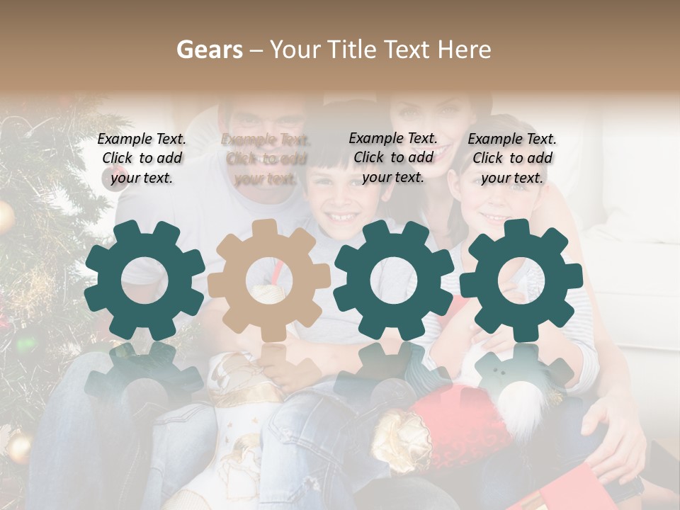 Family At Christmas Time PowerPoint Template