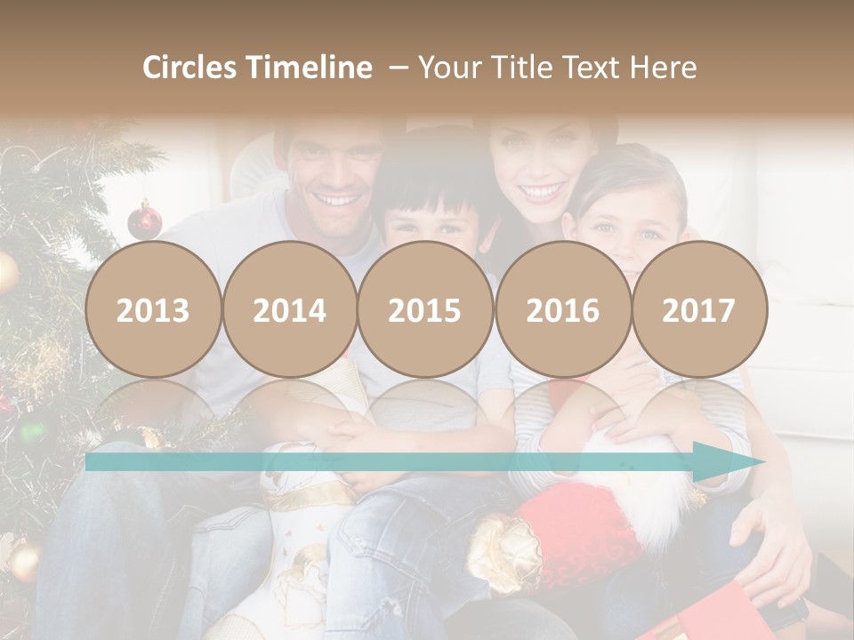 Family At Christmas Time PowerPoint Template