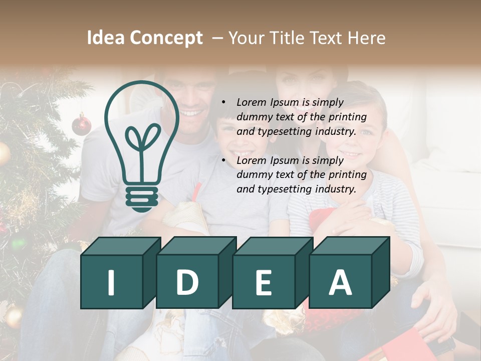 Family At Christmas Time PowerPoint Template