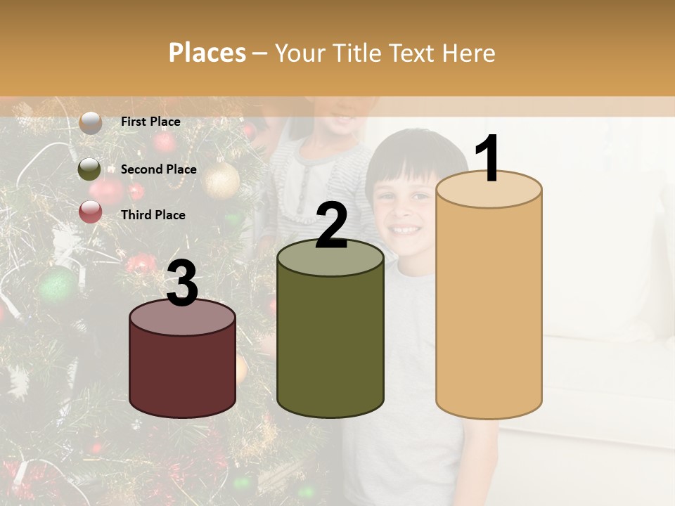 Family Decorating Christmas Tree PowerPoint Template