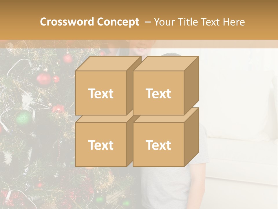 Family Decorating Christmas Tree PowerPoint Template