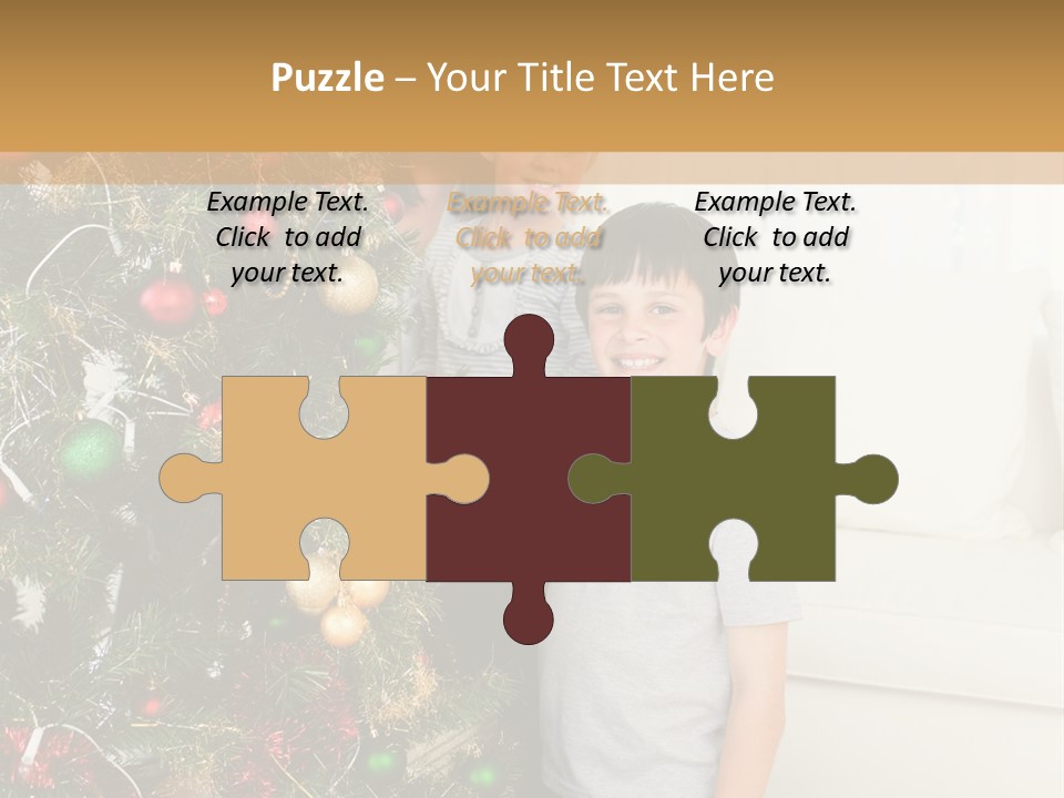 Family Decorating Christmas Tree PowerPoint Template
